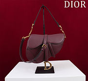 Fortok Dior Saddle Bag with Strap Cherry Red 25.5*20*6.5cm - 1