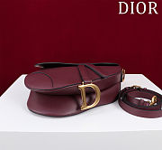 Fortok Dior Saddle Bag with Strap Cherry Red 25.5*20*6.5cm - 5
