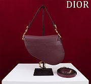 Fortok Dior Saddle Bag with Strap Cherry Red 25.5*20*6.5cm - 4