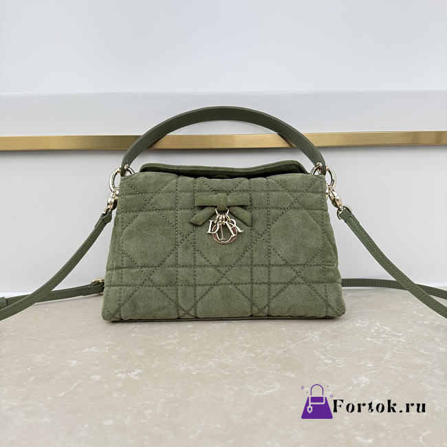 Fortok Dior Adiorable Top Handle Mini Bag Green Suede-Effect Calfskin 22.5 x 13 x 9cm - 1