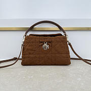 Fortok Dior Adiorable Top Handle Mini Bag Brown Suede-Effect Calfskin 22.5 x 13 x 9cm - 1