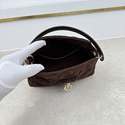 Fortok Dior Adiorable Top Handle Mini Bag Dark Chocolate Brown Suede-Effect Calfskin 22.5 x 13 x 9cm - 6