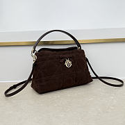 Fortok Dior Adiorable Top Handle Mini Bag Dark Chocolate Brown Suede-Effect Calfskin 22.5 x 13 x 9cm - 3
