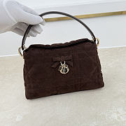 Fortok Dior Adiorable Top Handle Mini Bag Dark Chocolate Brown Suede-Effect Calfskin 22.5 x 13 x 9cm - 2