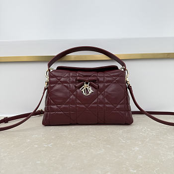 Fortok Dior Adiorable Top Handle Mini Bag Burgundy 22.5 x 13 x 9cm