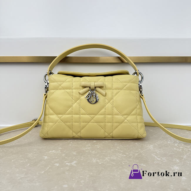 Fortok Dior Adiorable Top Handle Mini Bag Yellow 22.5 x 13 x 9cm - 1