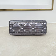 Fortok Dior Adiorable Top Handle Mini Bag Metallic Silver 22.5 x 13 x 9cm - 3