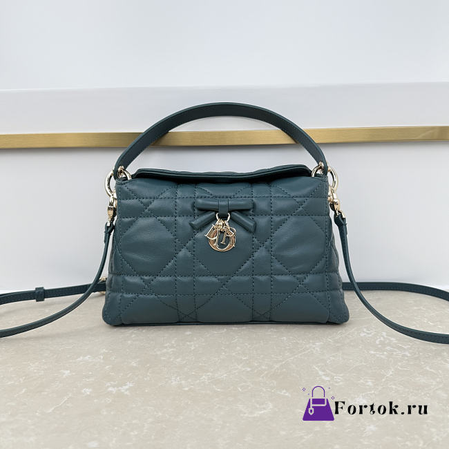 Fortok Dior Adiorable Top Handle Mini Bag Greyish Lake Green 22.5 x 13 x 9cm - 1