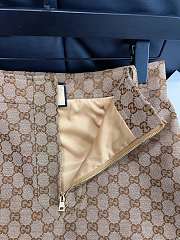 Fortok Gucci Sand-colored GG Cotton Canvas Mini Skirt  - 4