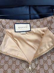 Fortok Gucci Sand-colored GG Cotton Canvas Mini Skirt  - 3