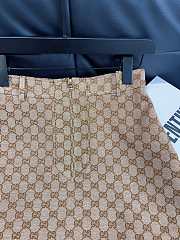 Fortok Gucci Sand-colored GG Cotton Canvas Mini Skirt  - 2