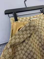 Fortok Gucci Sand-colored GG Cotton Canvas Flounced Skirt - 5
