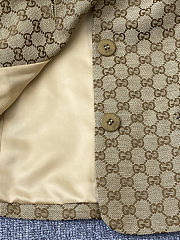 Fortok Gucci GG Canvas Tailored Jacket Beige - 5