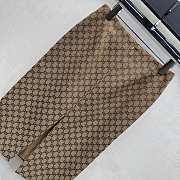 Fortok Gucci Dark Brown GG Cotton Canvas Midi Skirt - 6