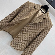 Fortok Gucci GG Canvas Tailored Jacket Dark Brown - 6