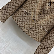 Fortok Gucci GG Canvas Tailored Jacket Dark Brown - 5