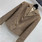 Fortok Gucci GG Canvas Tailored Jacket Dark Brown - 4