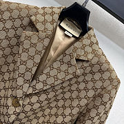 Fortok Gucci GG Canvas Tailored Jacket Dark Brown - 3