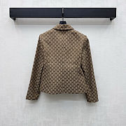 Fortok Gucci GG Canvas Tailored Jacket Dark Brown - 2