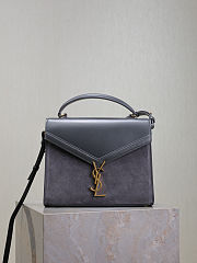Fortok Saint Laurent Cassandra Top-handle Bag Grey Leather and Suede 24.5×20×11.5cm - 1