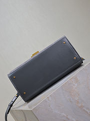 Fortok Saint Laurent Cassandra Top-handle Bag Grey Leather and Suede 24.5×20×11.5cm - 6