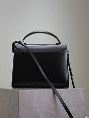 Fortok Saint Laurent Cassandra Top-handle Bag Black Leather and Suede 24.5×20×11.5cm - 2