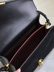 Fortok Saint Laurent Cassandra Top-handle Bag Black Leather and Suede 24.5×20×11.5cm - 6