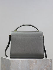 Fortok Saint Laurent Cassandra Top-handle Bag Grey Grained Leather 24.5×20×11.5cm - 3