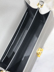 Fortok Saint Laurent Cassandra Top-handle Bag Grey Grained Leather 24.5×20×11.5cm - 5