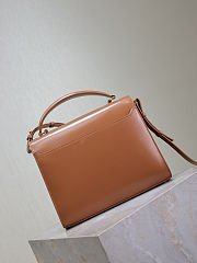 Fortok Saint Laurent Cassandra Top-handle Bag Brown Leather and Suede 24.5×20×11.5cm - 2