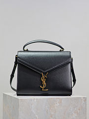Fortok Saint Laurent Cassandra Top-handle Bag Black Grained Leather 24.5×20×11.5cm - 1