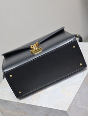 Fortok Saint Laurent Cassandra Top-handle Bag Black Grained Leather 24.5×20×11.5cm - 2
