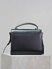 Fortok Saint Laurent Cassandra Top-handle Bag Black Grained Leather 24.5×20×11.5cm - 3