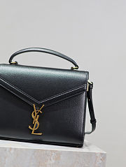 Fortok Saint Laurent Cassandra Top-handle Bag Black Grained Leather 24.5×20×11.5cm - 4