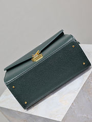 Fortok Saint Laurent Cassandra Top-handle Bag Dark Green Grained Leather 24.5×20×11.5cm - 6