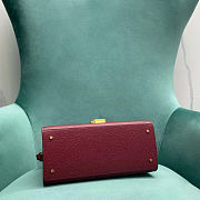 Fortok Saint Laurent Cassandra Top-handle Bag Burgundy Grained Leather 24.5×20×11.5cm - 4