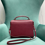 Fortok Saint Laurent Cassandra Top-handle Bag Burgundy Grained Leather 24.5×20×11.5cm - 2