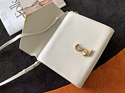 Fortok Saint Laurent Cassandra Top-handle Bag White Grained Leather 24.5×20×11.5cm - 4