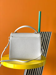 Fortok Saint Laurent Cassandra Top-handle Bag White Grained Leather 24.5×20×11.5cm - 6