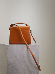Fortok Saint Laurent Cassandra Top-handle Bag Brown Smooth Leather 20×16×7.5cm - 4
