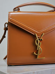 Fortok Saint Laurent Cassandra Top-handle Bag Brown Smooth Leather 20×16×7.5cm - 2