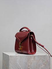 Fortok Saint Laurent Cassandra Top-handle Bag Red Smooth Leather 20×16×7.5cm - 6