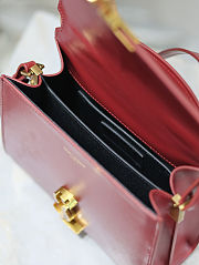 Fortok Saint Laurent Cassandra Top-handle Bag Red Smooth Leather 20×16×7.5cm - 3