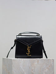 Fortok Saint Laurent Cassandra Top-handle Bag Black Smooth Leather 20×16×7.5cm - 1