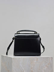 Fortok Saint Laurent Cassandra Top-handle Bag Black Smooth Leather 20×16×7.5cm - 5