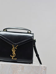 Fortok Saint Laurent Cassandra Top-handle Bag Black Smooth Leather 20×16×7.5cm - 4