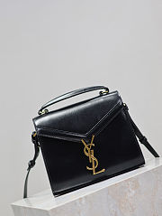 Fortok Saint Laurent Cassandra Top-handle Bag Black Smooth Leather 20×16×7.5cm - 3