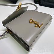Fortok Saint Laurent Cassandra Top-handle Bag Grey Smooth Leather 20×16×7.5cm - 6