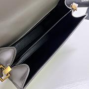 Fortok Saint Laurent Cassandra Top-handle Bag Grey Smooth Leather 20×16×7.5cm - 5