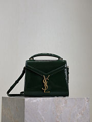 Fortok Saint Laurent Cassandra Top-handle Bag Green Patent Leather 20×16×7.5cm - 1